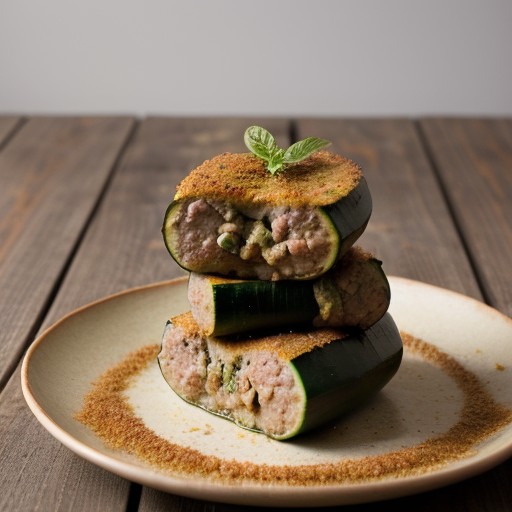 Sausage-Stuffed Zucchlnl recipe image