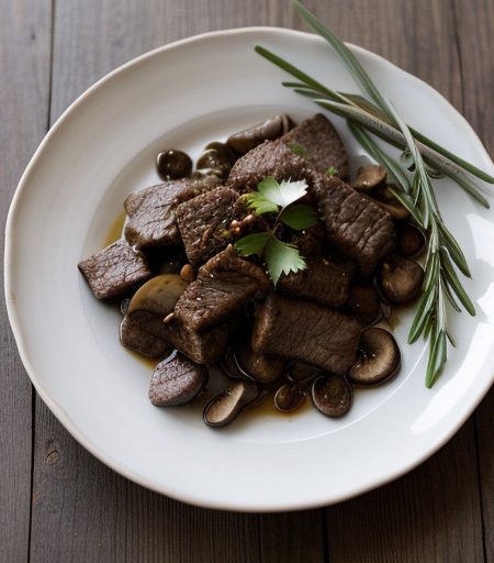Sauteed Beef Tips With Shiitakes recipe image