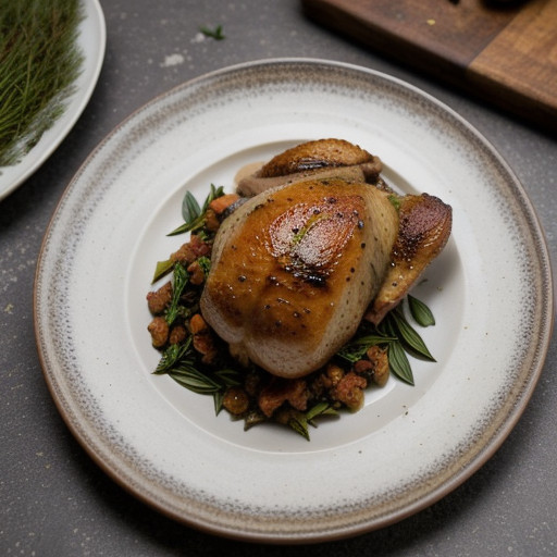 Sauteed Breast of Cornish Game Hen W/ Herb Sa recipe image