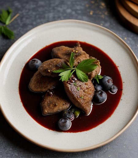 Sauteed Chicken Livers With Blueberry Vinegar recipe image