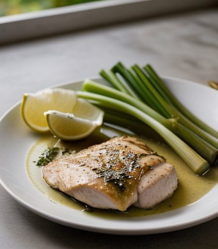 Sauteed Chicken With Gewurtztraminer~ Leeks~ recipe image