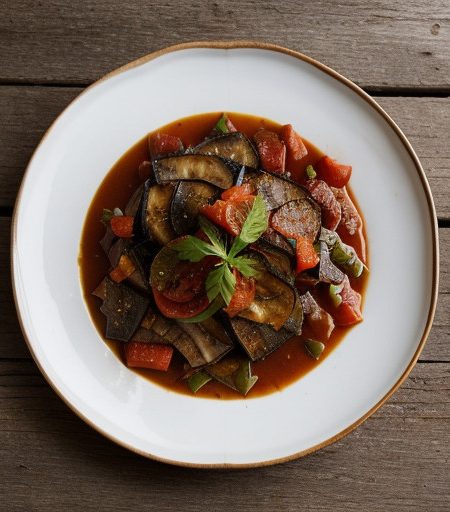 Sauteed Eggplant W/Tomato & Onion Topping ( recipe image
