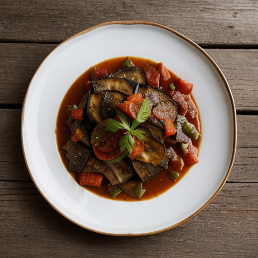 Sauteed Eggplant W/Tomato & Onion Topping ( recipe image