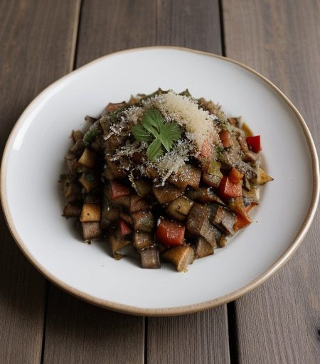 Sauteed Eggplant W/Tomato and Onion Topping (5 recipe image