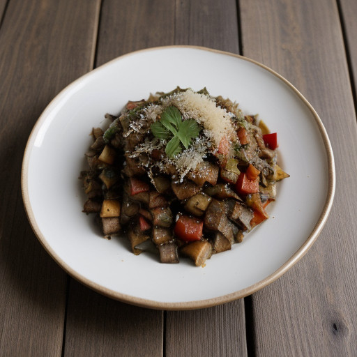 Sauteed Eggplant W/Tomato and Onion Topping (5 recipe image
