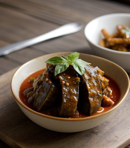 Sauteed Eggplant With Tomato-Garlic Sauce recipe image