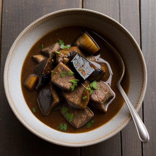 Sauteed Lamb With Eggplant in a Sauce recipe image