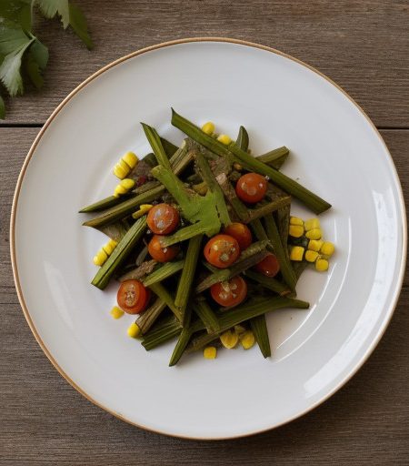 Sauteed Okra~ Tomatoes & Corn recipe image