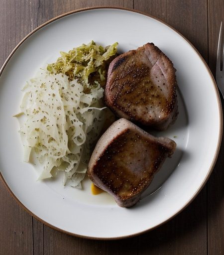 Sauteed Pork Chops With Sauerkraut recipe image