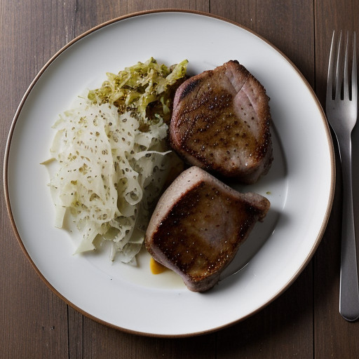 Sauteed Pork Chops With Sauerkraut recipe image