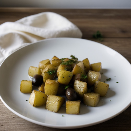 Sauteed Potatoes With Garlic-Olives recipe image