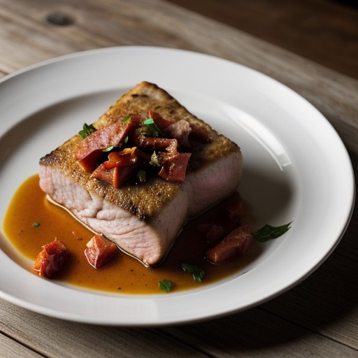 Sauteed Rabbit With Roasted Red Peppers recipe image