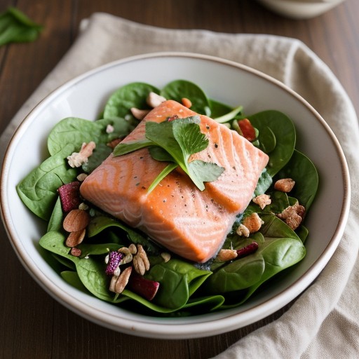 Sauteed Salmon Spinach Salad recipe image