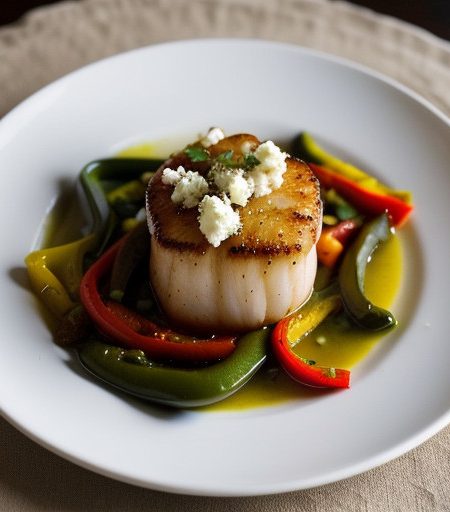 Sauteed Scallops With Feta recipe image
