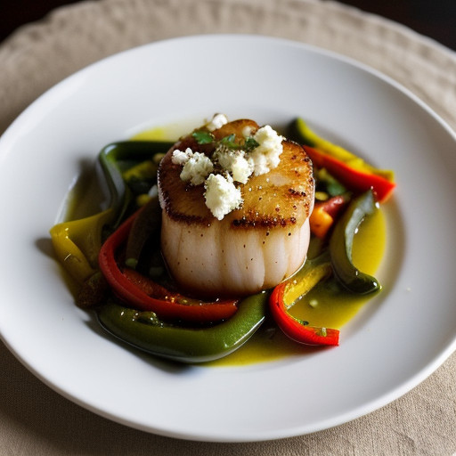 Sauteed Scallops With Feta recipe image