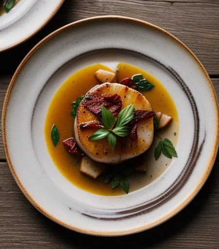 Sauteed Scallops in White Wine W/ Sun-Dried Tomatoes & Ga recipe image