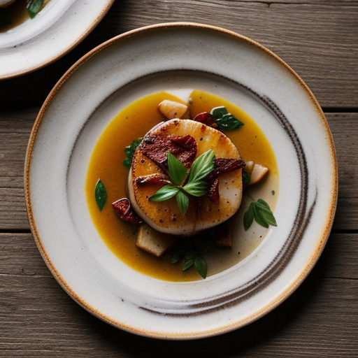 Sauteed Scallops in White Wine W/ Sun-Dried Tomatoes & Ga recipe image
