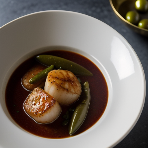 Sauteed Scallops in Wine Sauce" recipe image