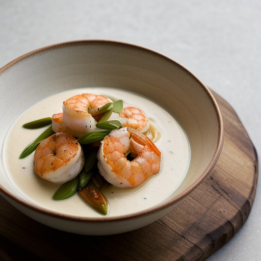 Sauteed Shrimp With Honey-Cream Sauce & Spi recipe image
