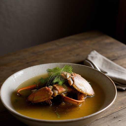 Sauteed Soft-Shelled Crabs With Ginger Carrot Broth recipe image