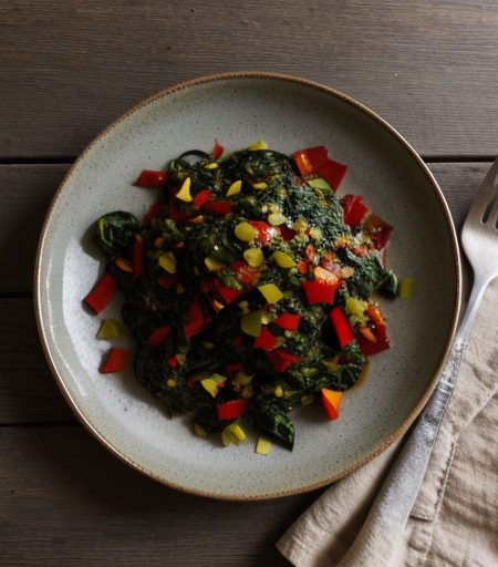 Sauteed Spinach & Red Peppers recipe image