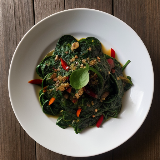 Sauteed Spinach With Garlic & Chilies (Rau recipe image