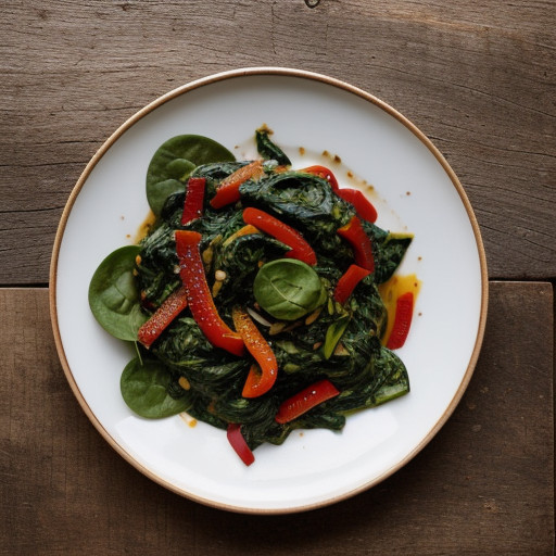 Sauteed Spinach and Red Peppers recipe image