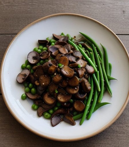Sauteed Sugar Snap Peas & Shiitakes recipe image
