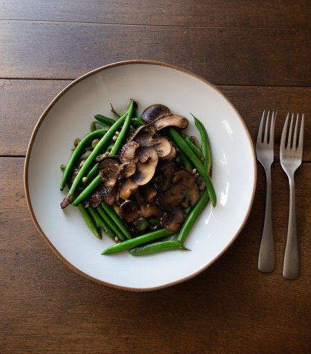 Sauteed Sugar Snap Peas and Shiitakes recipe image