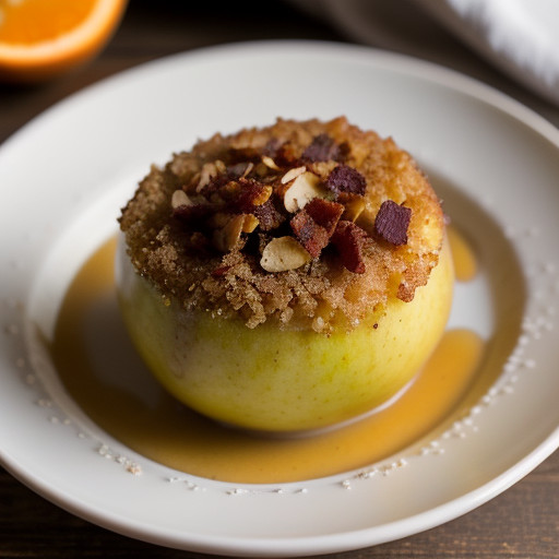 Savory Baked Apples With Orange Almond Cream recipe image