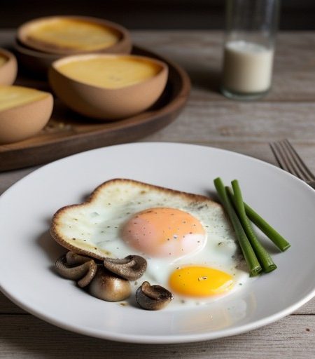 Savory Breakfast Dish, Bacon, Eggs and Cheese recipe image