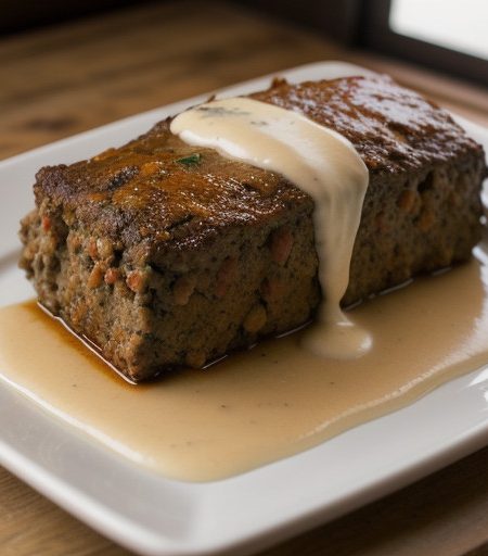 Savoury Meat Loaf With Sauce recipe image