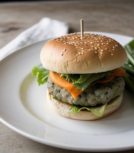 Savoury Vegetarian Burgers recipe image
