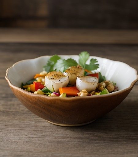 Scallop and Bell Pepper Salad recipe image