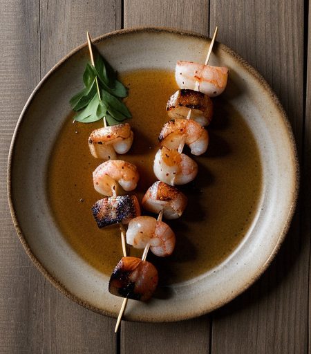 Scallop and Shrimp on Skewers recipe image