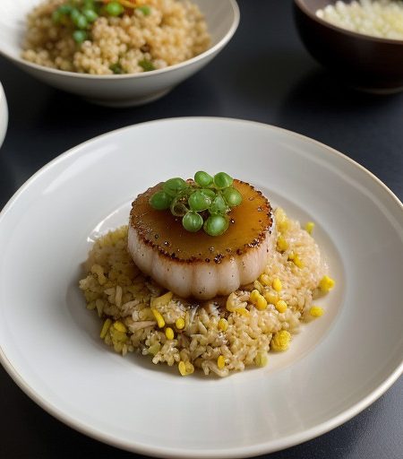 Scallops, Grapefruit and Fried Rice recipe image
