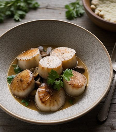 Scallops & Mushrooms in Wine Sauce recipe image