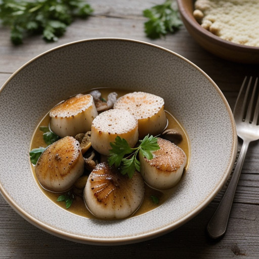 Scallops & Mushrooms in Wine Sauce recipe image