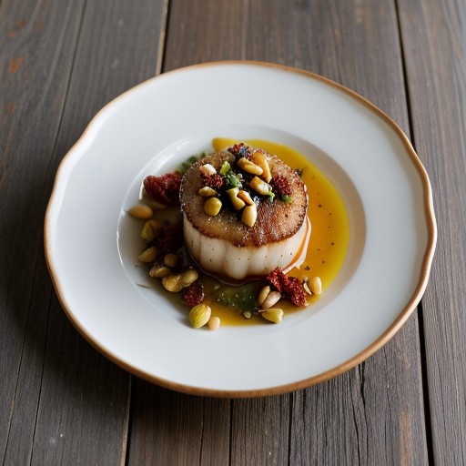Scallops W/ Pine Nuts & Dried Tomato recipe image