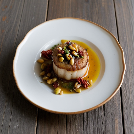 Scallops W/ Pine Nuts & Dried Tomato recipe image