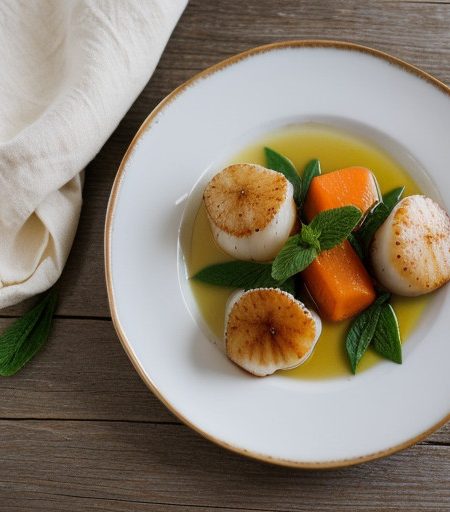 Scallops With Ginger & Mint recipe image