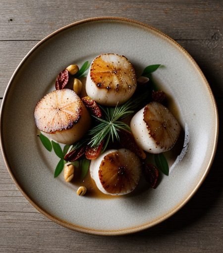 Scallops With Pine Nuts & Dried Tomatoes recipe image