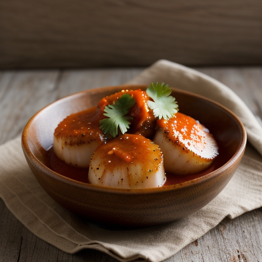 Scallops With Red Pepper Sauce recipe image