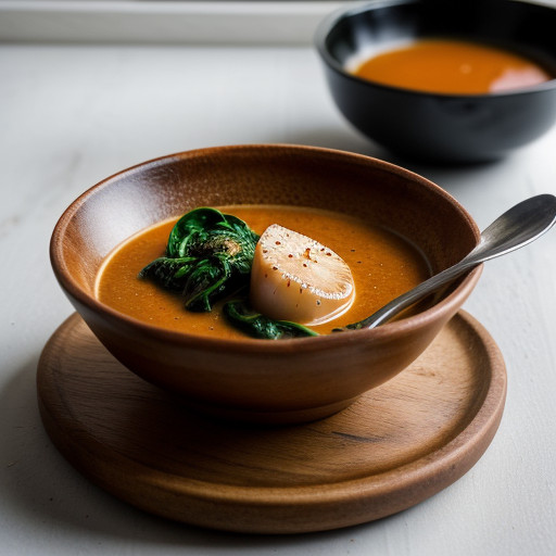 Scallops With Spinach & Spicy Orange Sauce *J recipe image