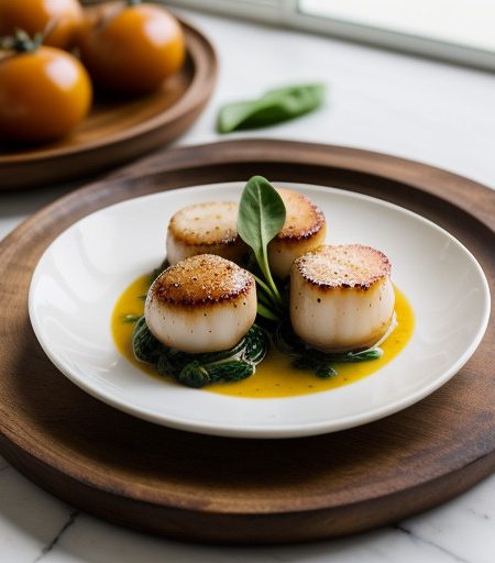 Scallops With Spinach and Tomatoes recipe image
