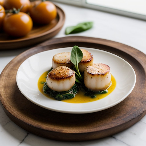 Scallops With Spinach and Tomatoes recipe image