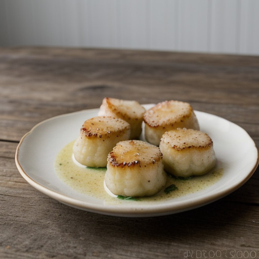 Scallops With Wee Salmon Dumplings - Country Living recipe image