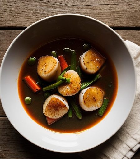 Scallops in Double Pepper Sauce ** recipe image