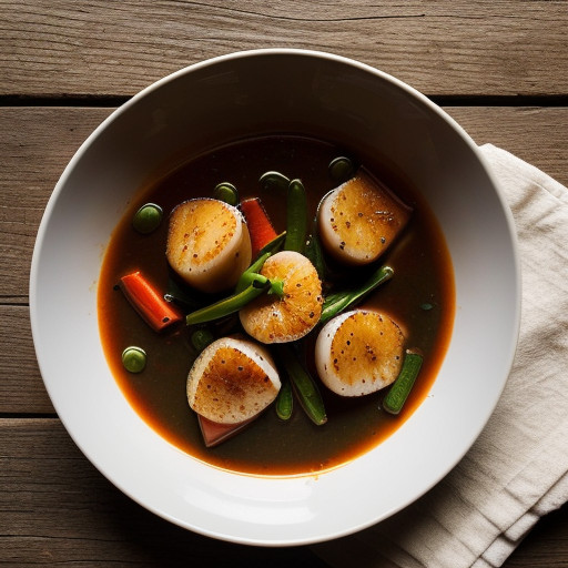 Scallops in Double Pepper Sauce ** recipe image