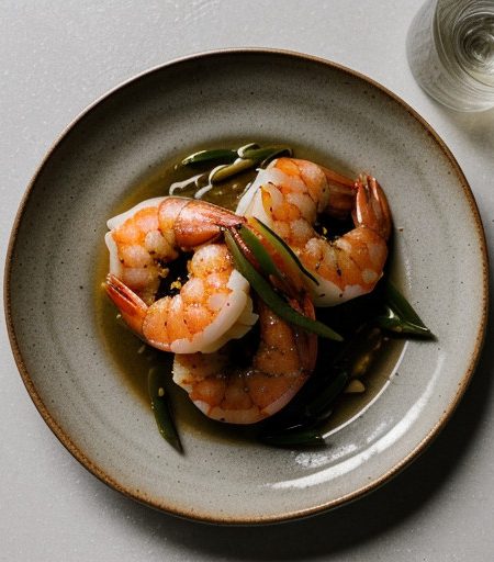 Scampi With Garlic, Chilies and Nepitella recipe image